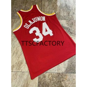 Camiseta Hombre NBA Houston Rockets OLAJUWON 34 Retro Mitchellness Rojo Swingman